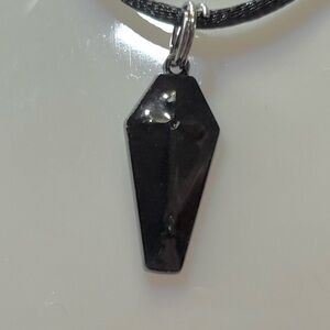 🖤 Black Coffin Pendant Necklace | Gothic Cross Detail 🖤